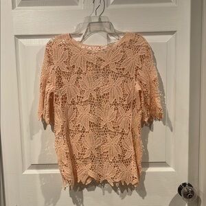 NWT Elegant Lace Women's Top in Peach